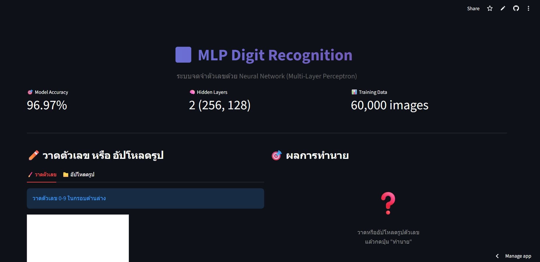 MLP Digit Recognition